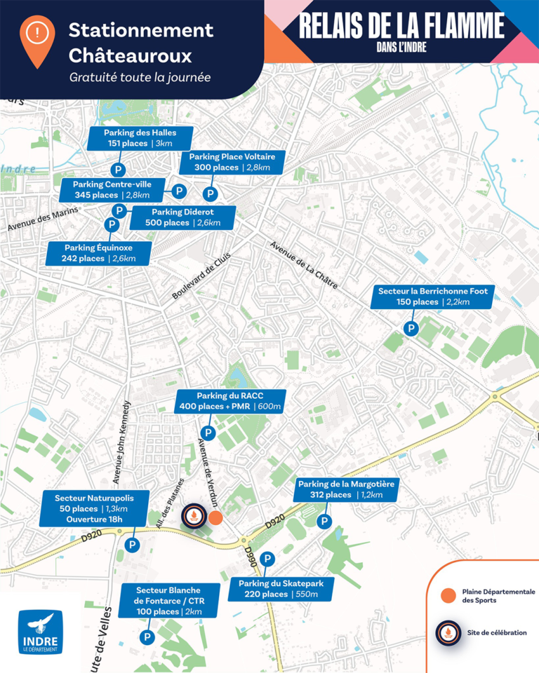parking gratuit pour le relais du passage de la flamme olympique Paris 2024