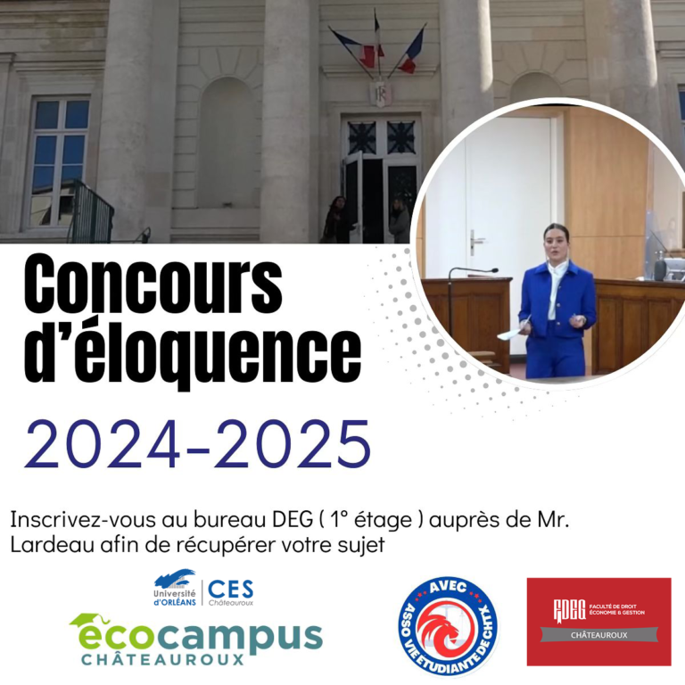 Inscriptions au concours d'éloquence pour l'année 2024-2025