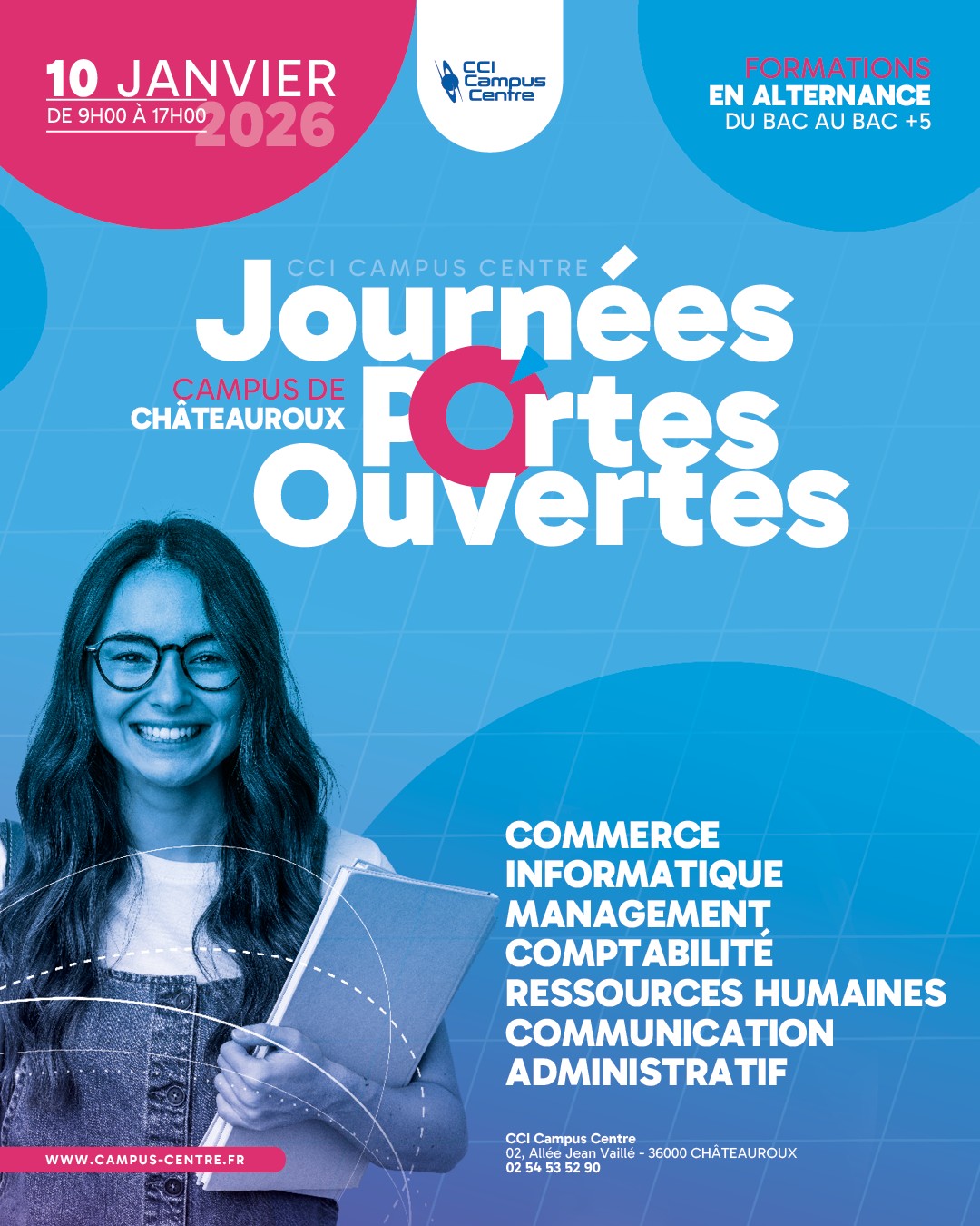 Campus Centre journée portes ouvertes 10 janvier 2026